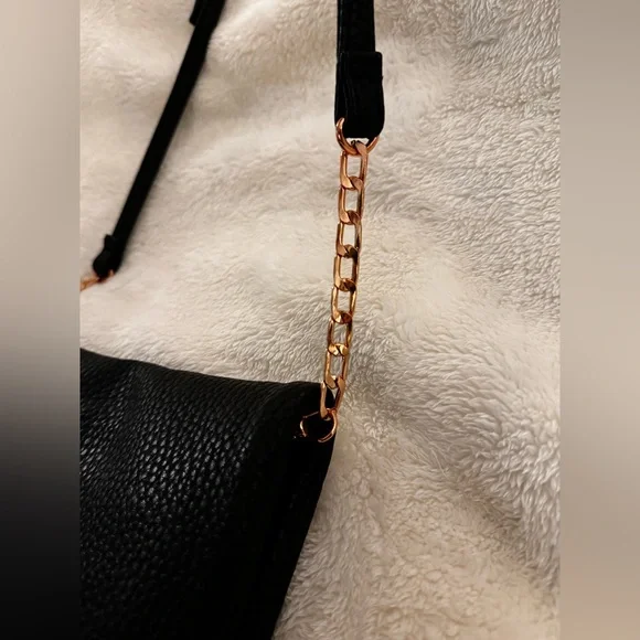 Deux Lux Black Leather Crossbody with Rose Gold Studded Detail - Picture 3 of 7